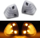 LED Side Mirror Turn Signal Light Left and Right Lamps Clear Cover Lens for 68302828AA 68302829AA Compatible with 2010-2018 Dodge Ram 1500 2500 3500 4500 5500, Pack of 2