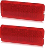 Interior Door Reflectors Red Front & Rear Reflector Light Cover Compatible with Ford Excursion 2000 to 2005, F250 F350 F450 F550 Super Duty 1999 to 2007, Pack of 2