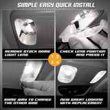 Roof Map Dome Light Cover Overhead Console Reading Lamp Lens White Led Blubs Housing Compatible with Dodge Ram 1500 2500 3500 4500 5500